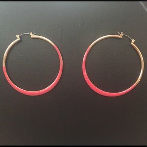 Gold and pink earrings